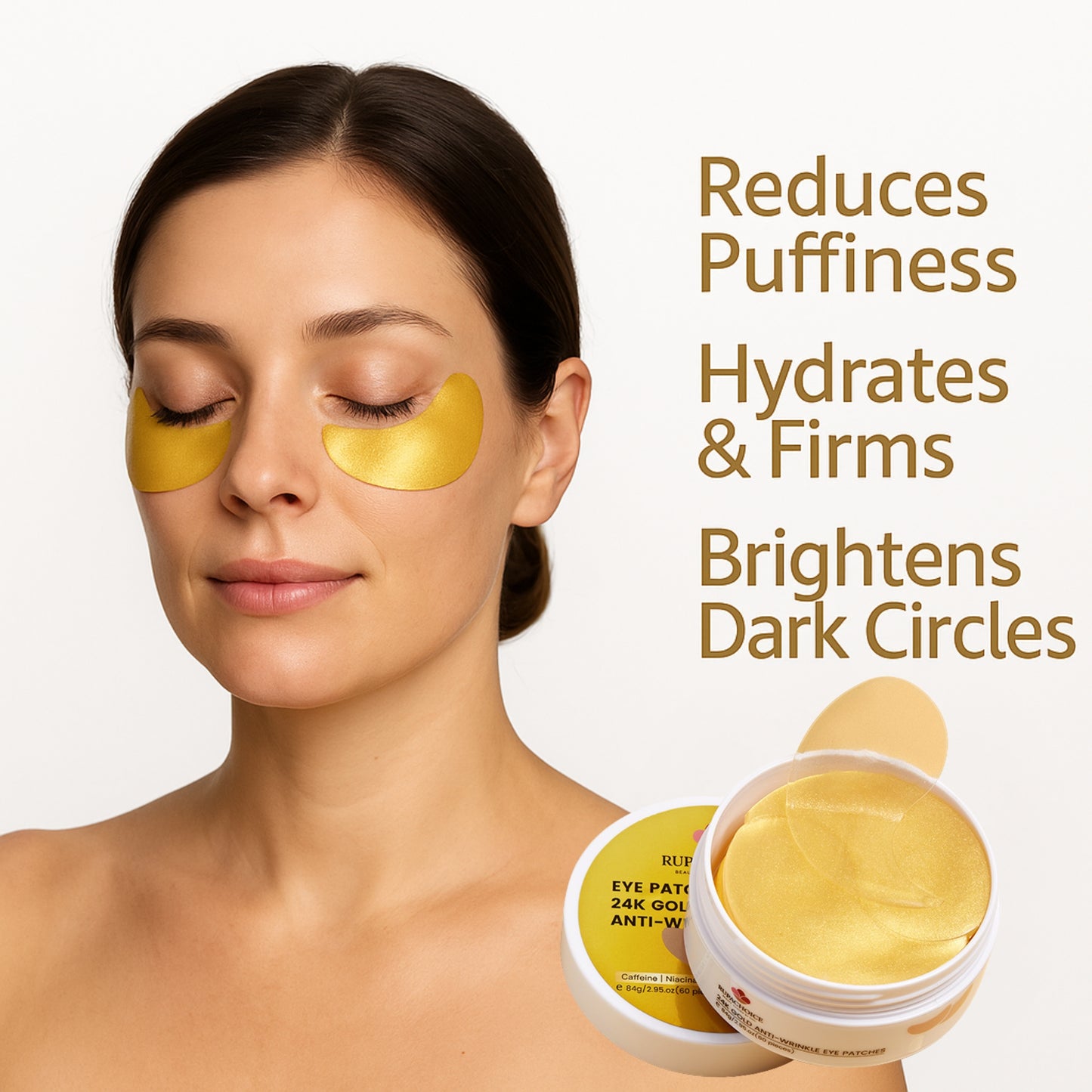 Rupachoice™ 24K Gold Anti-Wrinkle Eye Patches – 60 pcs