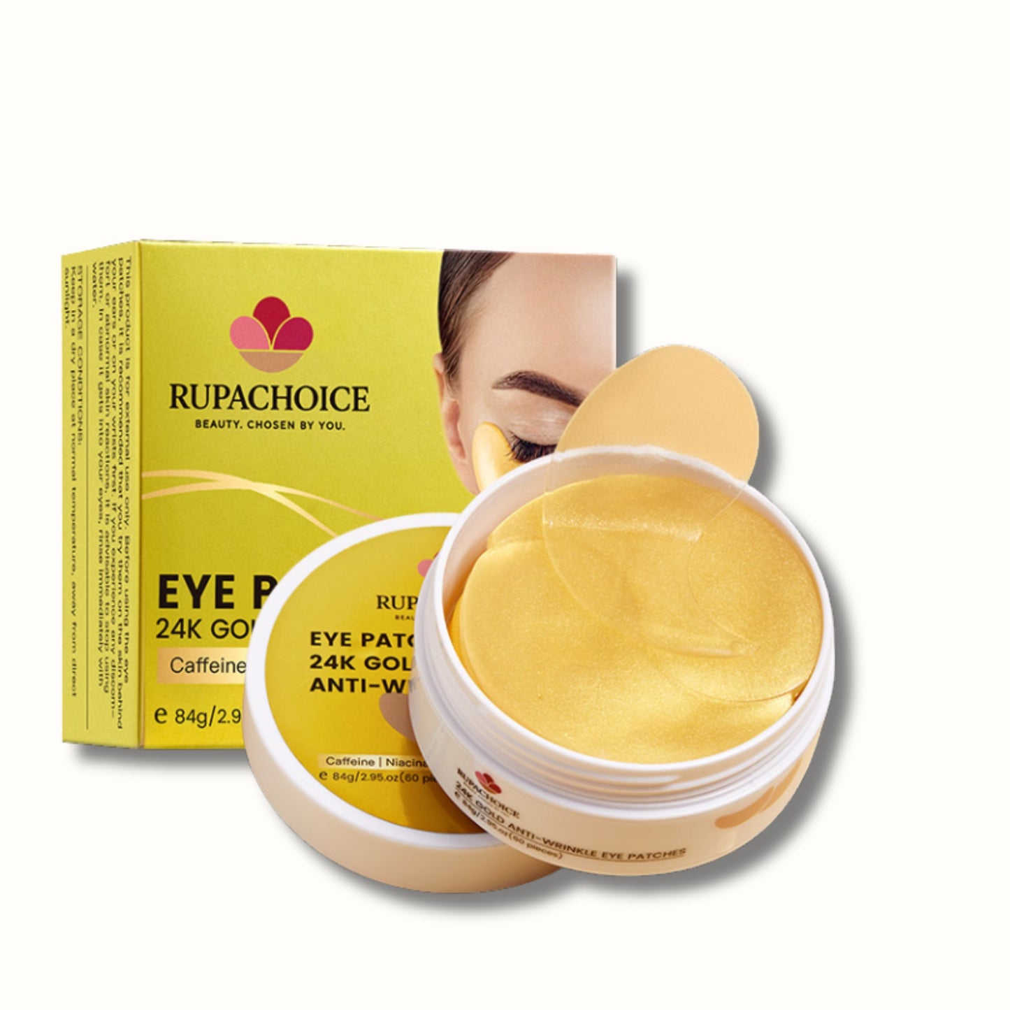 Rupachoice™ 24K Gold Anti-Wrinkle Eye Patches – 60 pcs