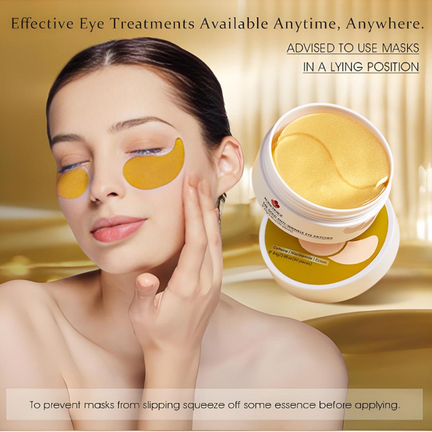 Rupachoice™ 24K Gold Anti-Wrinkle Eye Patches – 60 pcs